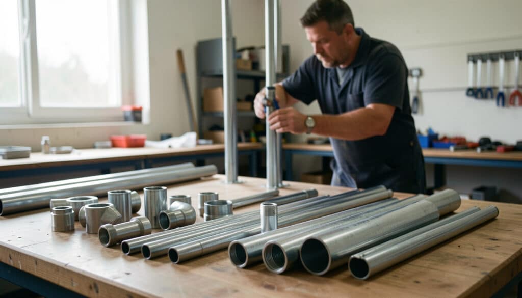 Tube et raccords en acier pour plomberie et chauffage